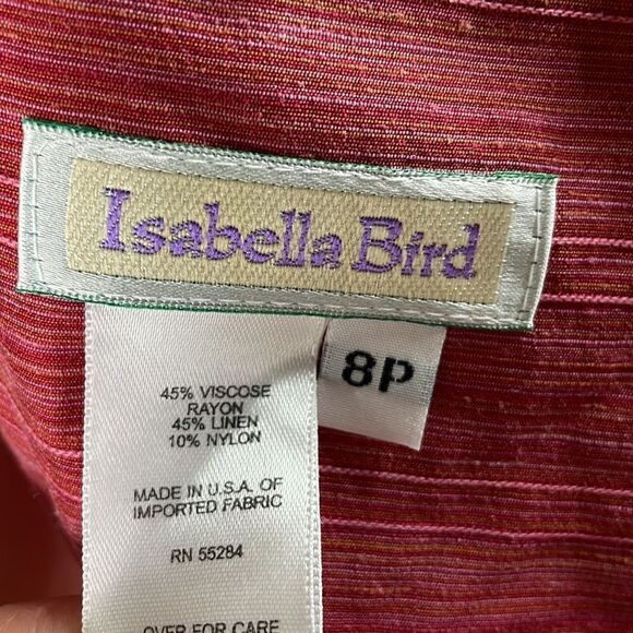 Anthropologie Isabella Bird Multicolored Striped Fitted Dress (Size: 8P) - Picture 6 of 13